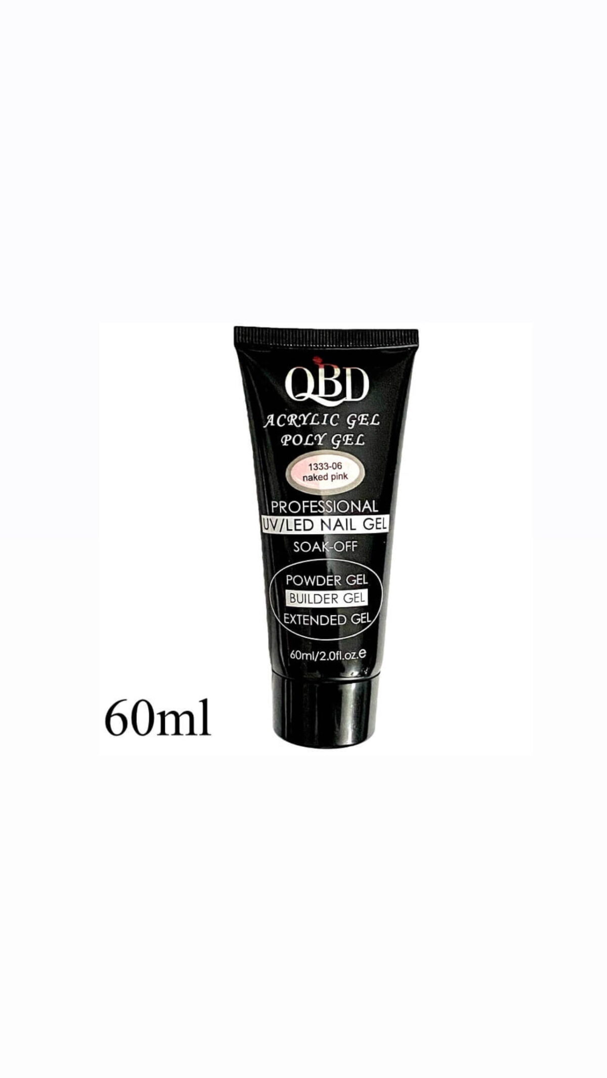 QBD Acrylic Gel UV/LED SOAK OFF Nail Gel 60ml Naked pink