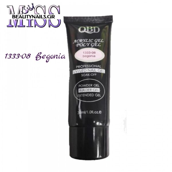 QBD Acrylic Gel UV/LED SOAK OFF 30ml 1333-08 Begonia