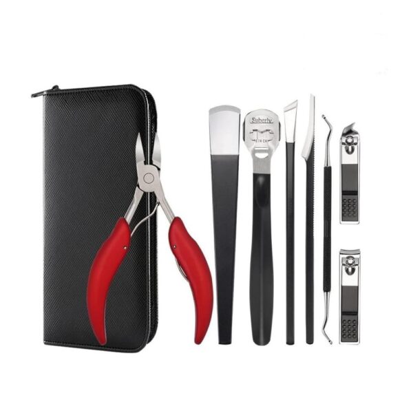 Εργαλεία Pedicure Σετ 8 Ατσάλινα σε Κασετίνα δερμάτινη
