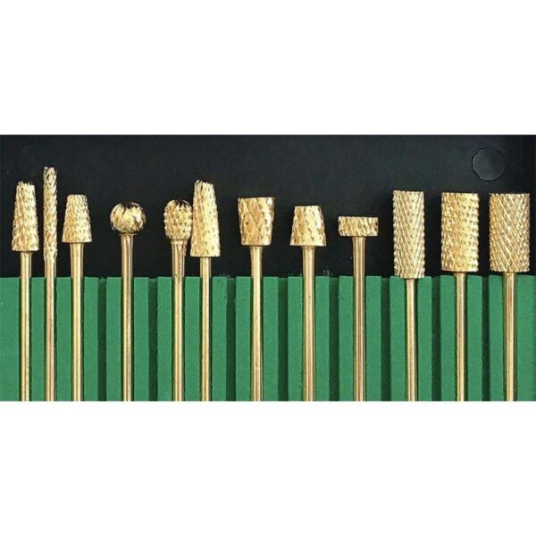 Σετ 12 Φρεζάκια Βολφραμίου Καρβιδίου Χρυσά Εξαιρετικής Αντοχής