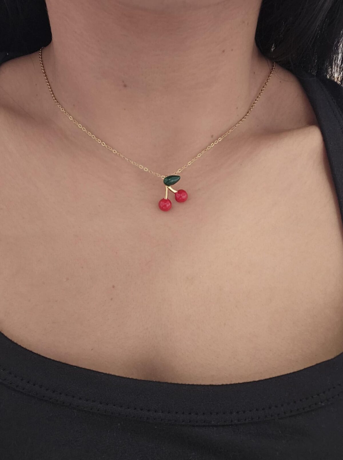 Γυναικείο Κολιέ Απο Ανοξείδωτο Ατσάλι Cherry - Women's Stainless Steel Necklace Cherry - Image 2