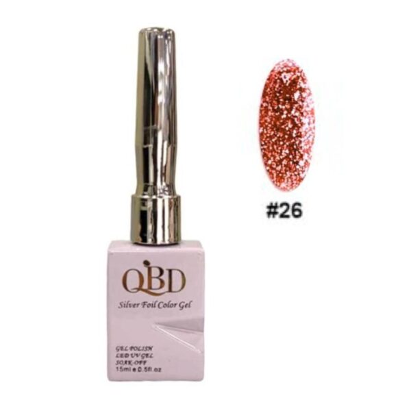 QBD Ημιμόνιμο Βερνίκι Silver Foil Color Gel Ν.26 Uv&led 15ml