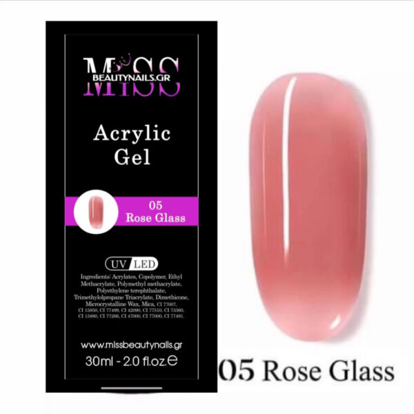 Miss Beauty Nails Acrylic Gel 30ml 05 Rose Glass