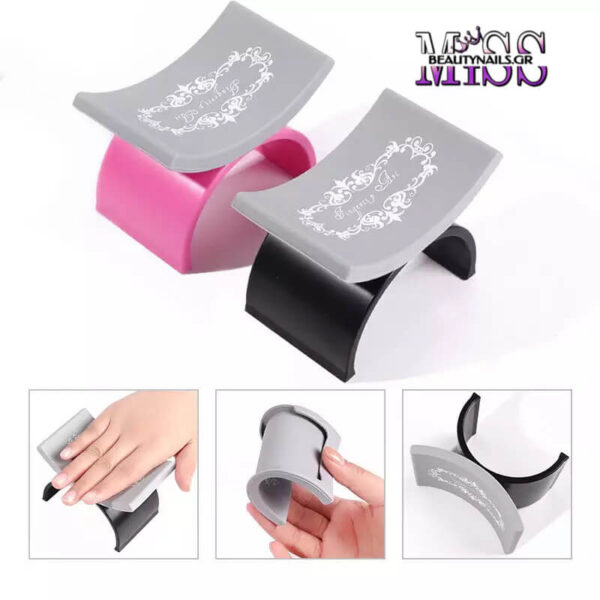 Σκαμπό Χεριού για Μανικιούρ Σιλικόνης Μαύρο