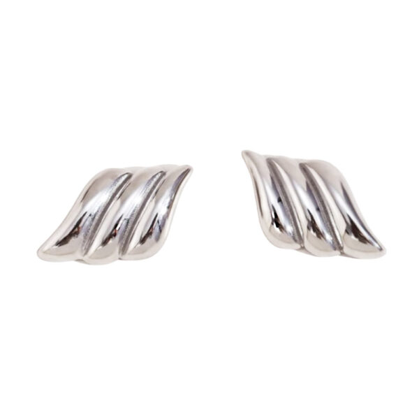 Σκουλαρίκια Ατσάλινα Καρφωτά Κυματιστά - Steel Stud Earrings, Wavy